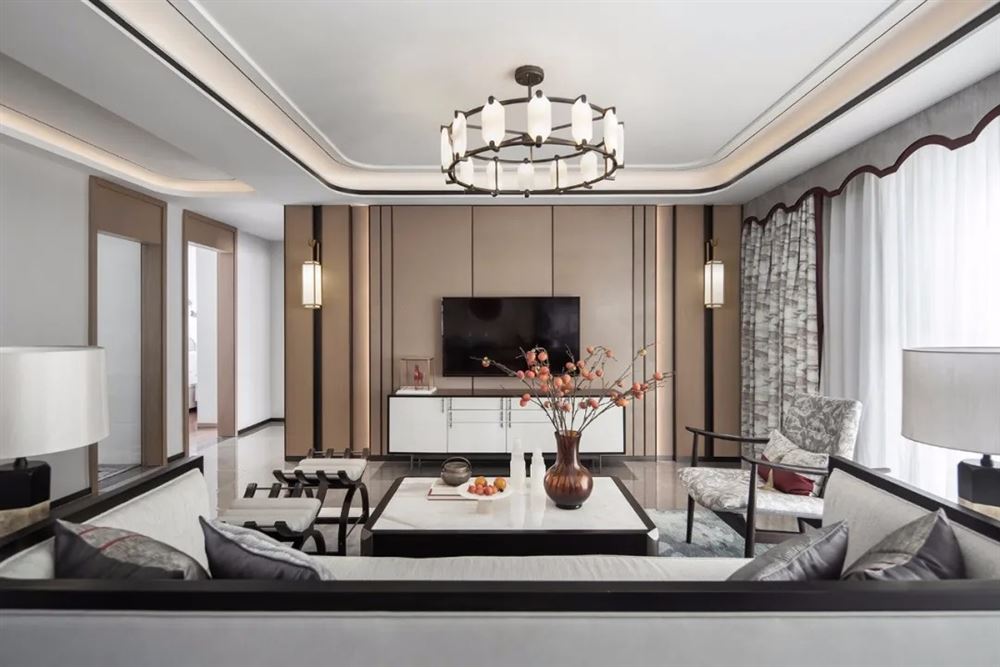 惠州市龍城一號新中式風格四居室裝修案例