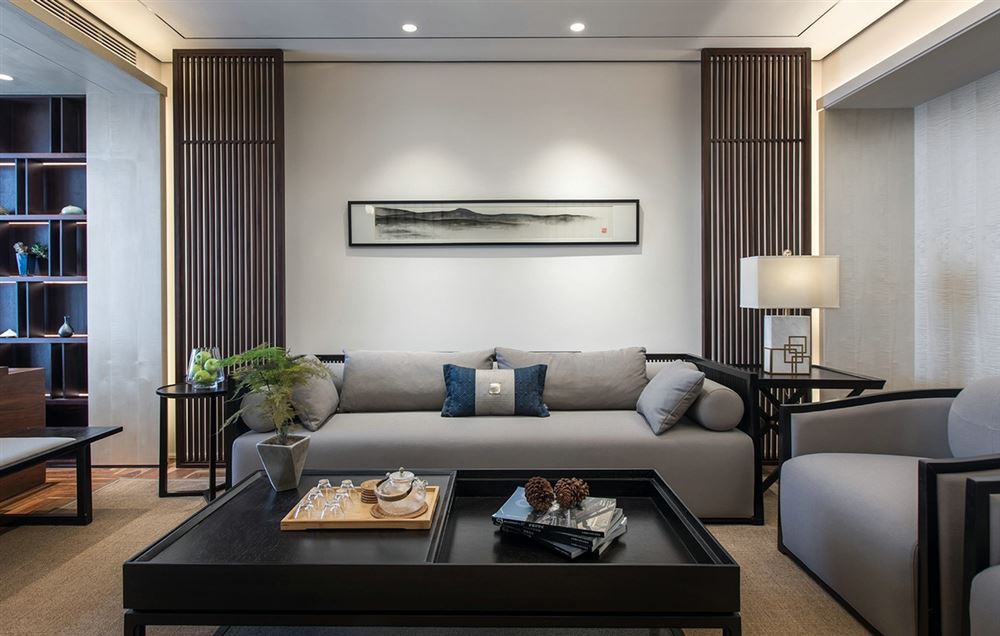 佛山市中交&middot;瀧灣云城新中式風格四居室裝修案例