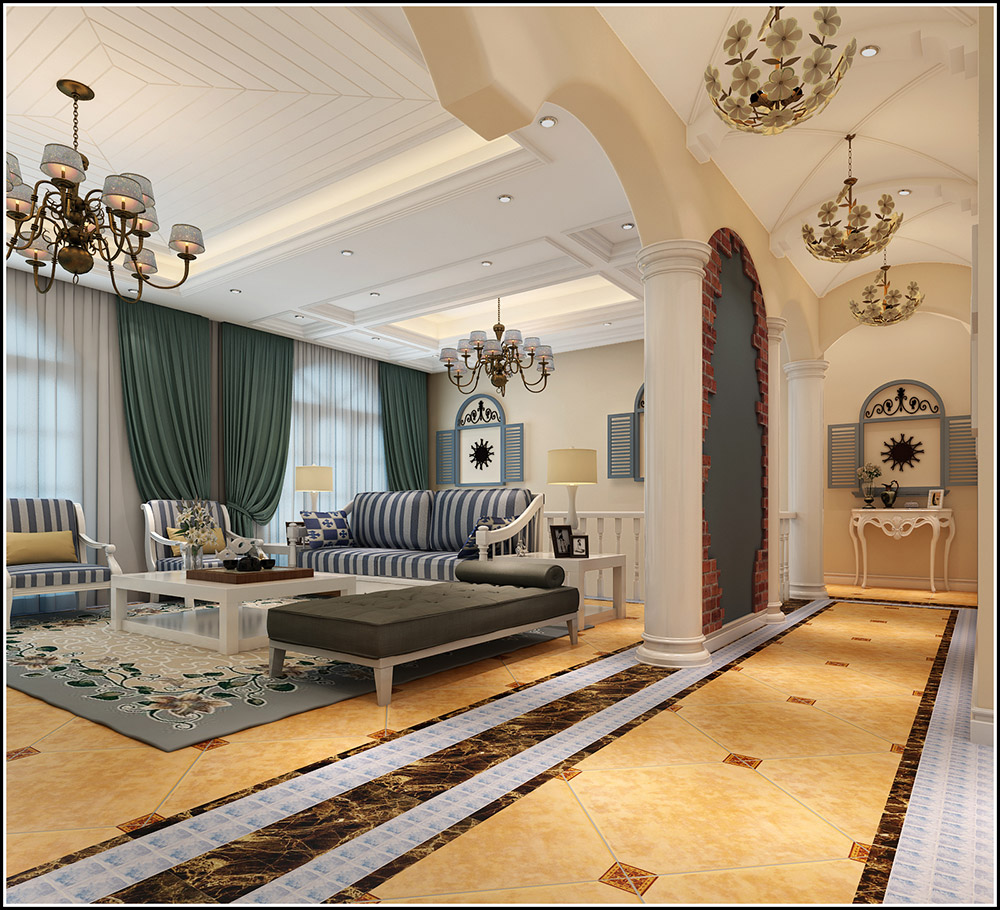 大同鉑藍(lán)郡別墅410平米地中海風(fēng)格裝修案例-客廳 大同鉑藍(lán)郡別墅410平米地中海風(fēng)格裝修案例-客廳