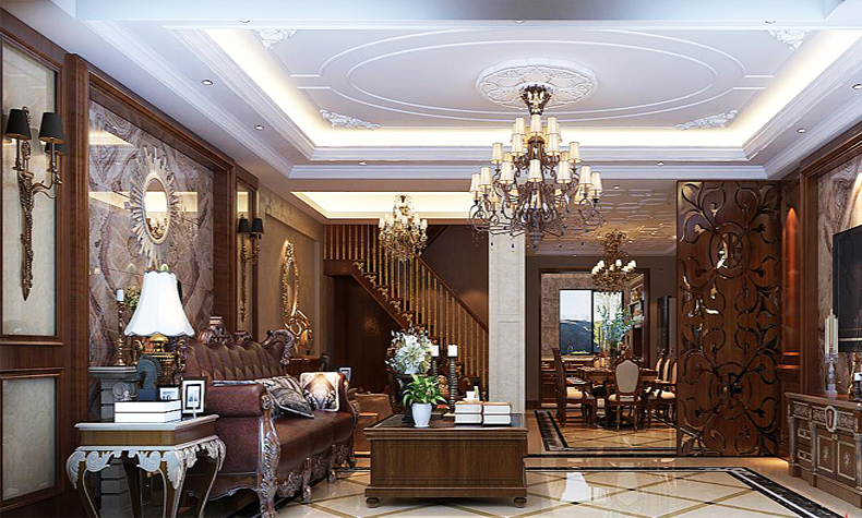 樂山市南城一號歐式風(fēng)格復(fù)式裝修案例