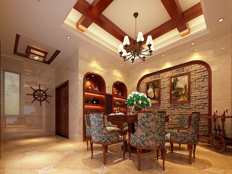 河源市博美皇家花園美式風(fēng)格四居室裝修案例