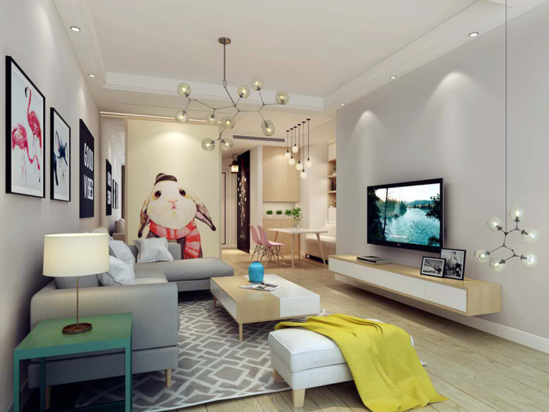 金科時(shí)代中心二居78平米北歐風(fēng)格裝修案例-客廳 金科時(shí)代中心二居78平米北歐風(fēng)格裝修案例-客廳