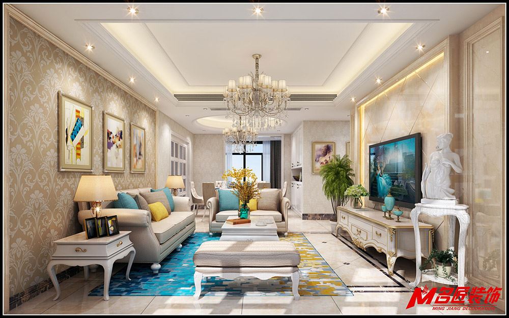 茂名市百富廣場(chǎng)歐式風(fēng)格三居室裝修案例