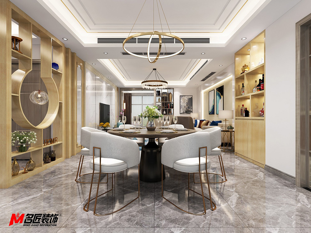 現(xiàn)代輕奢風格室內(nèi)裝修設計效果圖-大悅花園三居118平米-室內(nèi)餐廳裝修設計 現(xiàn)代輕奢風格室內(nèi)裝修設計效果圖-大悅花園三居118平米-室內(nèi)餐廳裝修設計