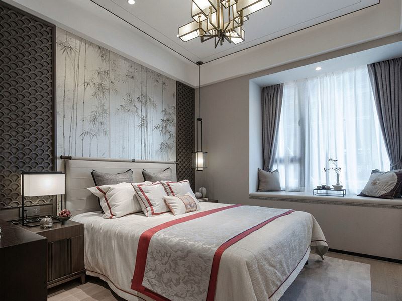 河源市合庭居花園新中式風(fēng)格三居室裝修案例