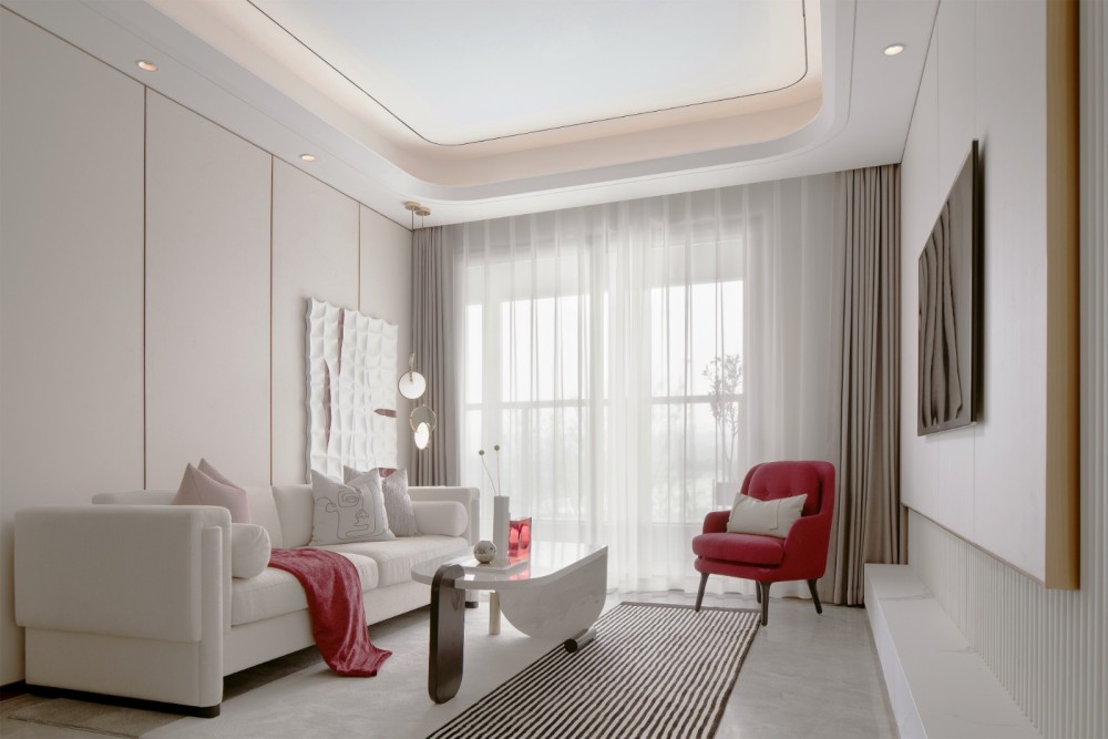 現(xiàn)代輕奢風格室內設計家裝案例-客廳