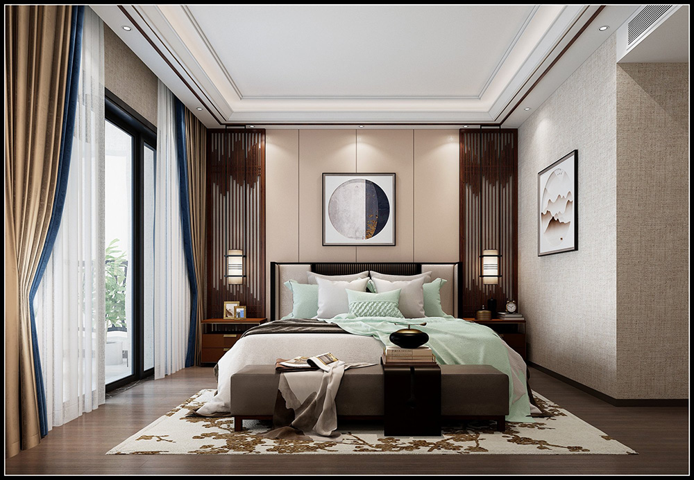 裝修公司新中式風格室內(nèi)裝修效果圖-次臥 裝修公司新中式風格室內(nèi)裝修效果圖-次臥