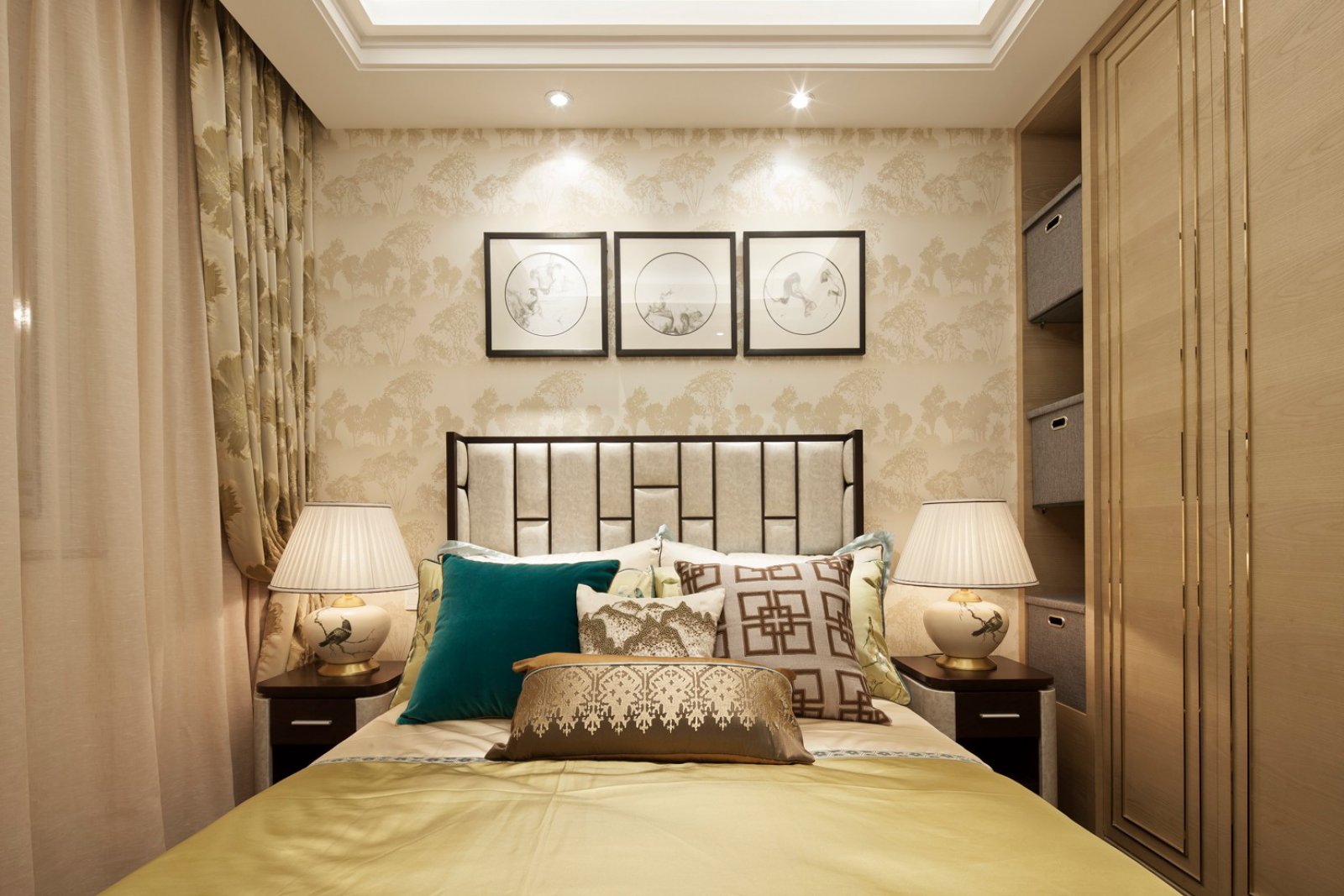 新中式風格家裝設計室內(nèi)裝修效果圖-臥室 新中式風格家裝設計室內(nèi)裝修效果圖-臥室