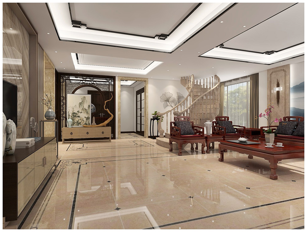 新中式風(fēng)格別墅裝修設(shè)計(jì)效果圖-美的海岸花園別墅366平米-別墅客廳裝修設(shè)計(jì) 新中式風(fēng)格別墅裝修設(shè)計(jì)效果圖-美的海岸花園別墅366平米-別墅客廳裝修設(shè)計(jì)