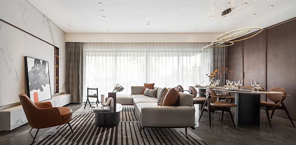 昭通市水田壩花田小區(qū)輕奢風(fēng)格四居室裝修案例