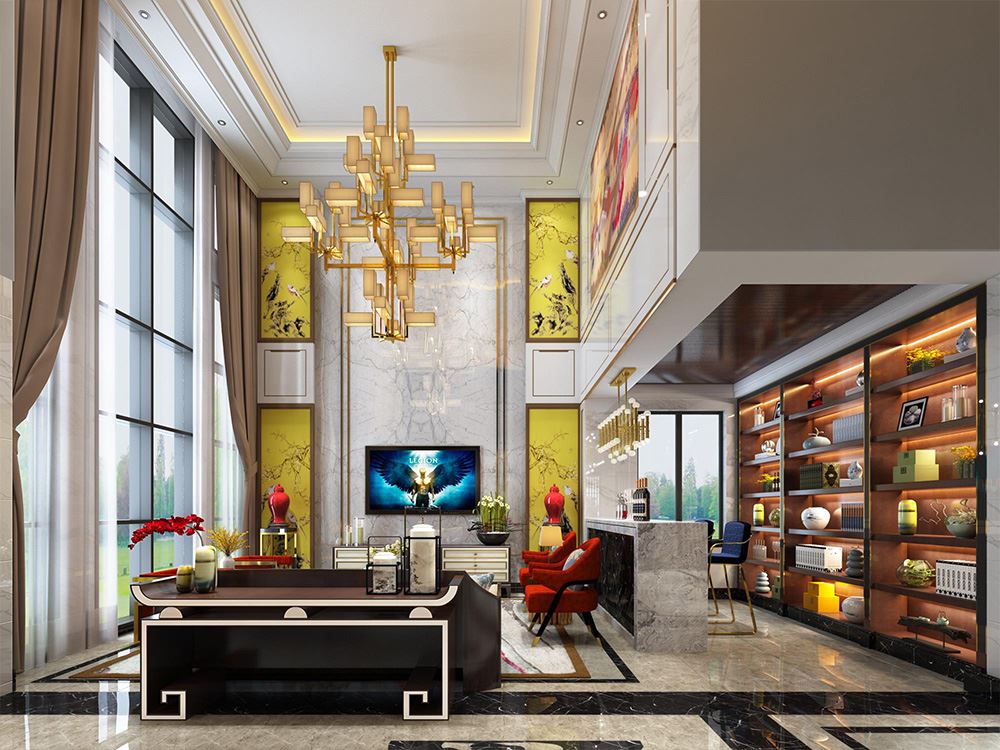 佛山市旭輝恒基鉑仕灣歐式風(fēng)格別墅裝修案例