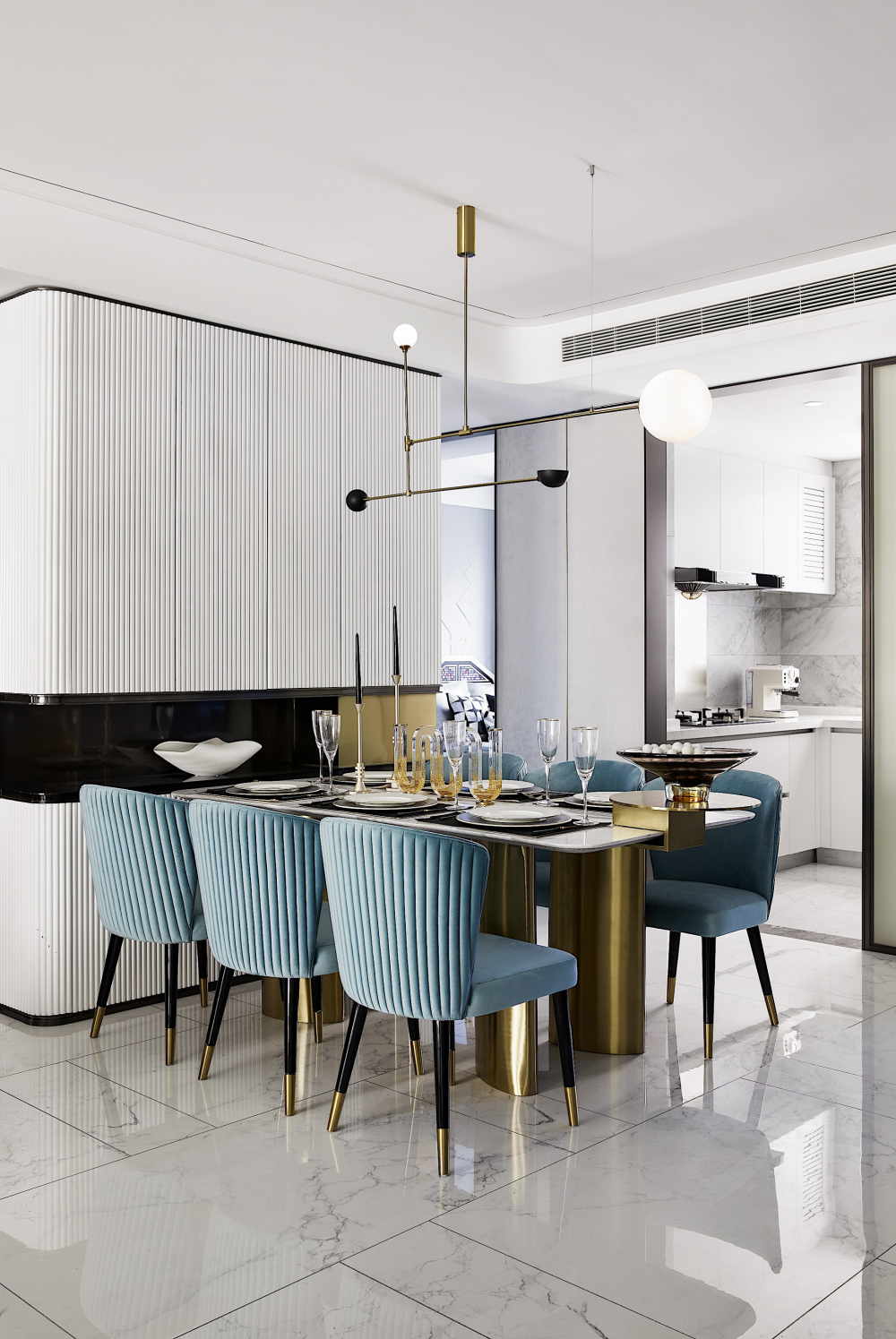 簡歐輕奢風(fēng)格室內(nèi)家裝案例效果圖-餐廳 簡歐輕奢風(fēng)格室內(nèi)家裝案例效果圖-餐廳