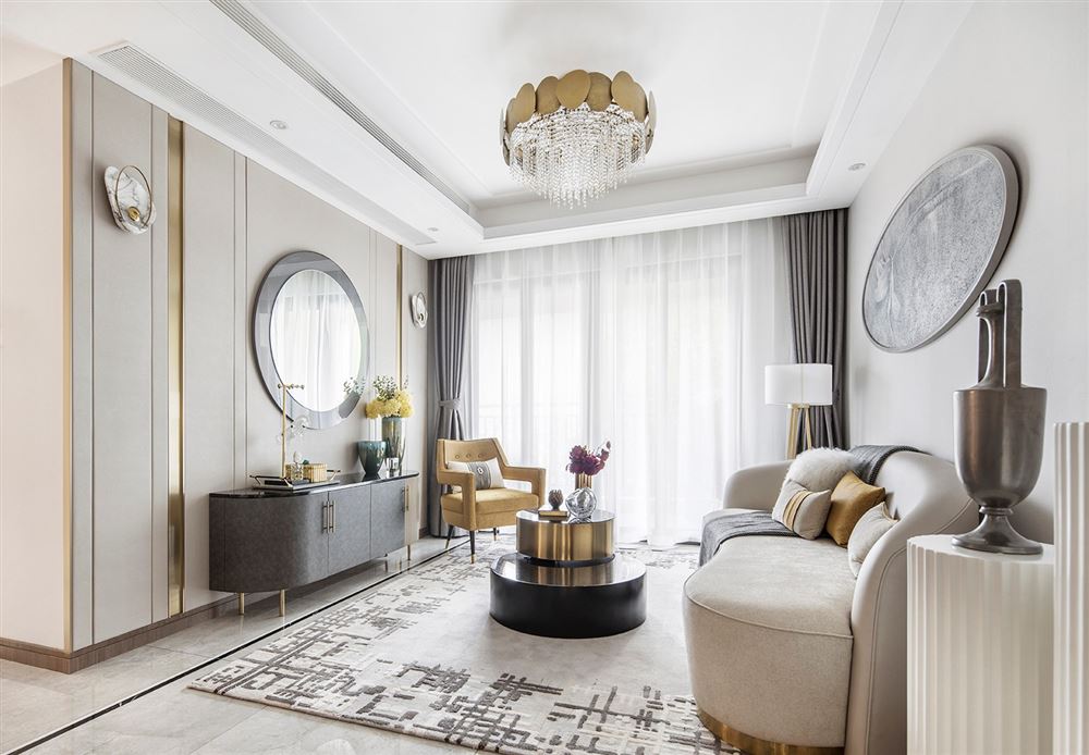 廣州市僑鑫·保利·匯景臺輕奢風(fēng)格三居室裝修案例