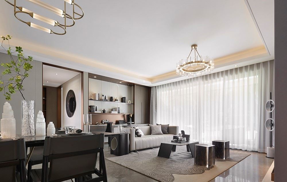 江門市寶庭園輕奢風(fēng)格三居室裝修案例