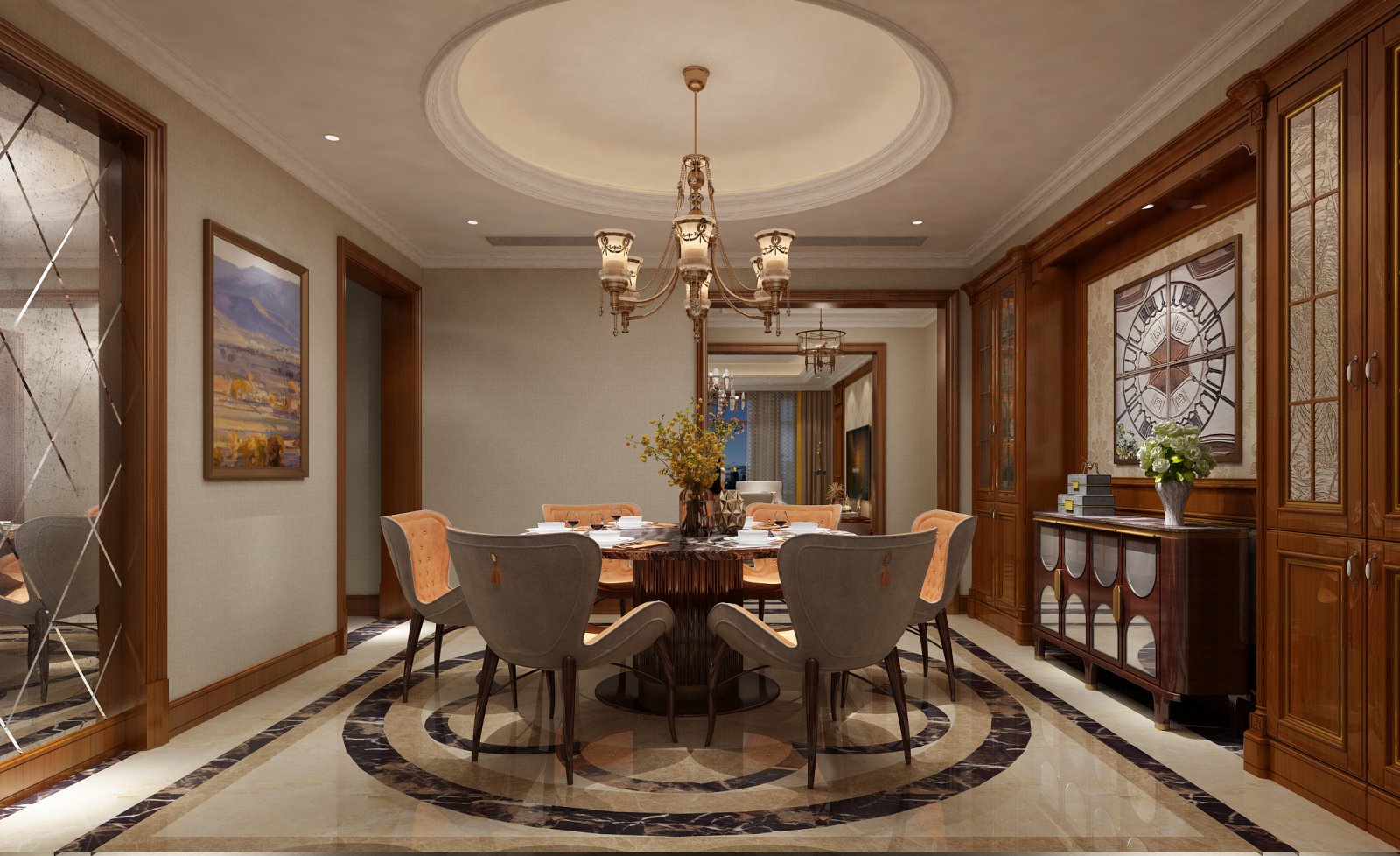 歐式古典風格家裝設計室內(nèi)裝修效果圖-餐廳 歐式古典風格家裝設計室內(nèi)裝修效果圖-餐廳