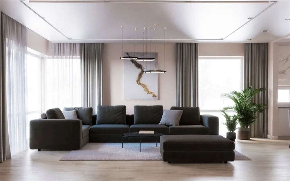 江門市朝陽(yáng)新村輕奢風(fēng)格三居室裝修案例