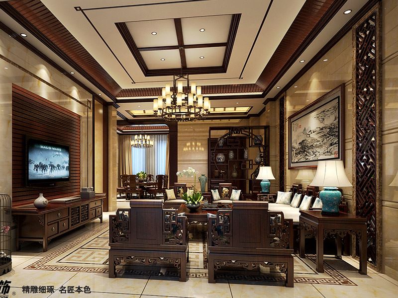 茂名市碧桂園·公園壹號(hào)新中式風(fēng)格別墅裝修案例