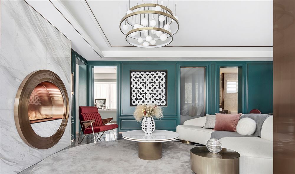 佛山市龍光·玖悅灣輕奢風(fēng)格三居室裝修案例