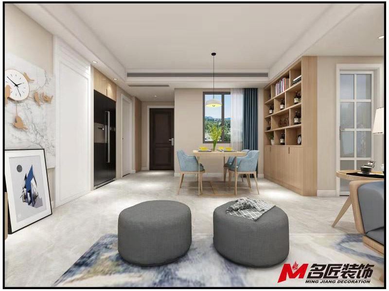 湖州市駿宏龍灣府現(xiàn)代簡約風格三居室裝修案例