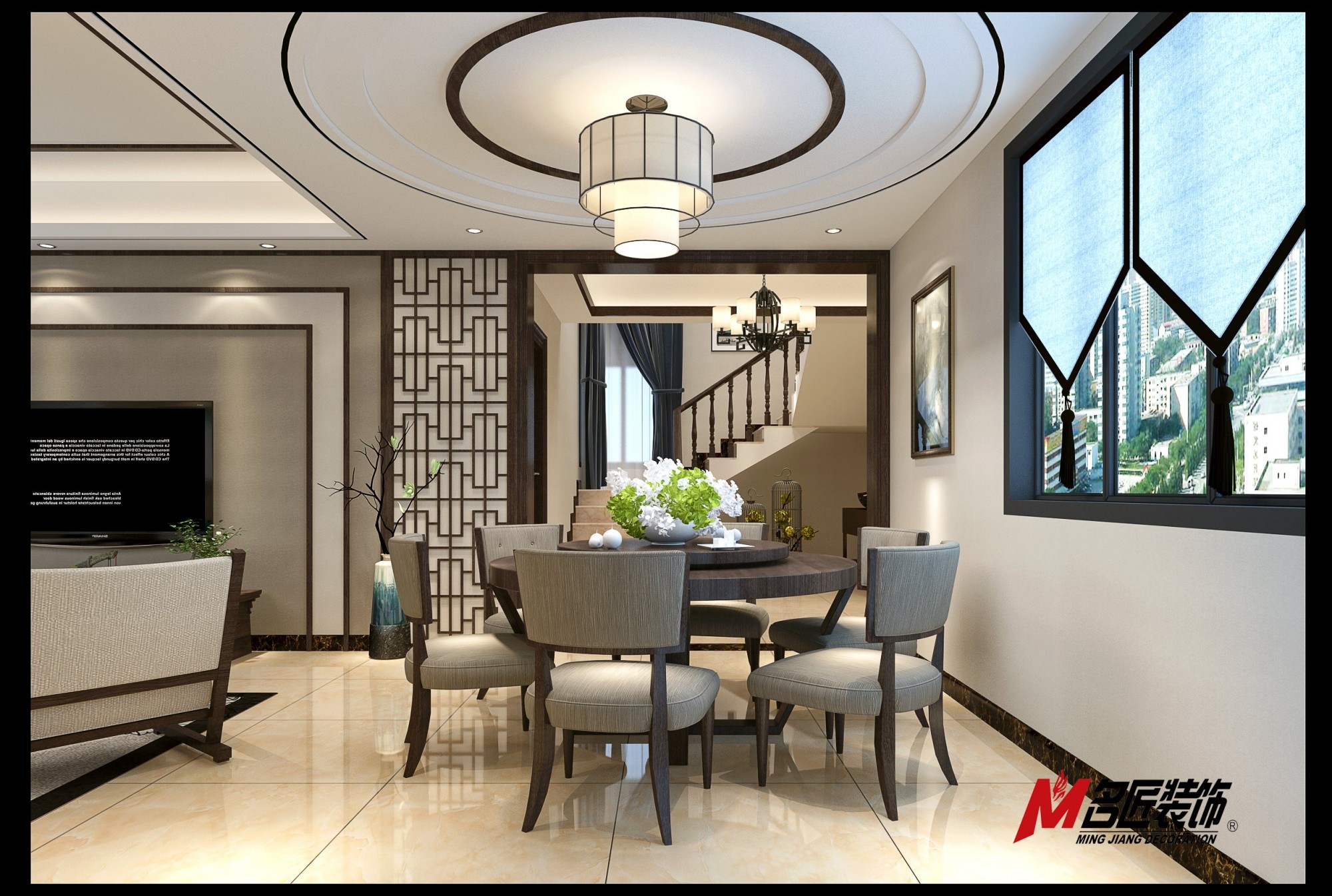 無(wú)錫市萬(wàn)科酩悅新中式風(fēng)格復(fù)式裝修案例