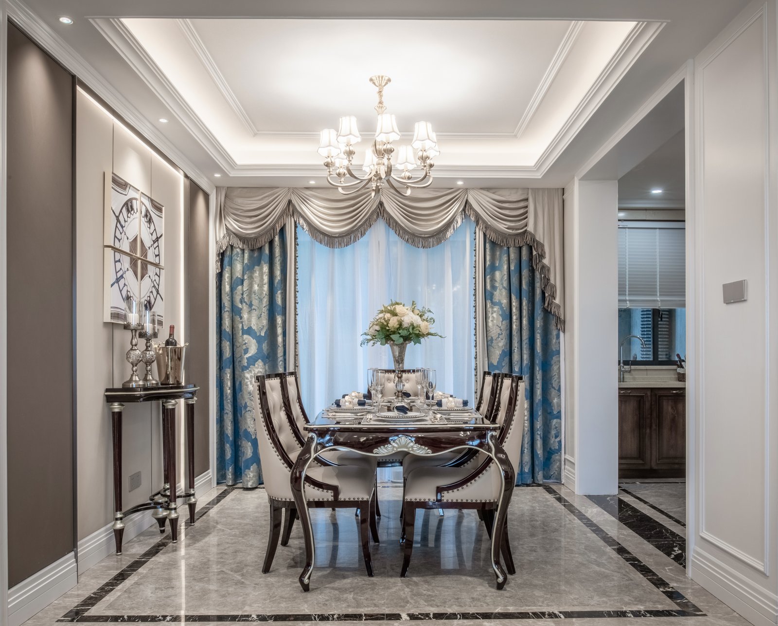 現(xiàn)代法式風格室內設計家裝案例-餐廳 現(xiàn)代法式風格室內設計家裝案例-餐廳