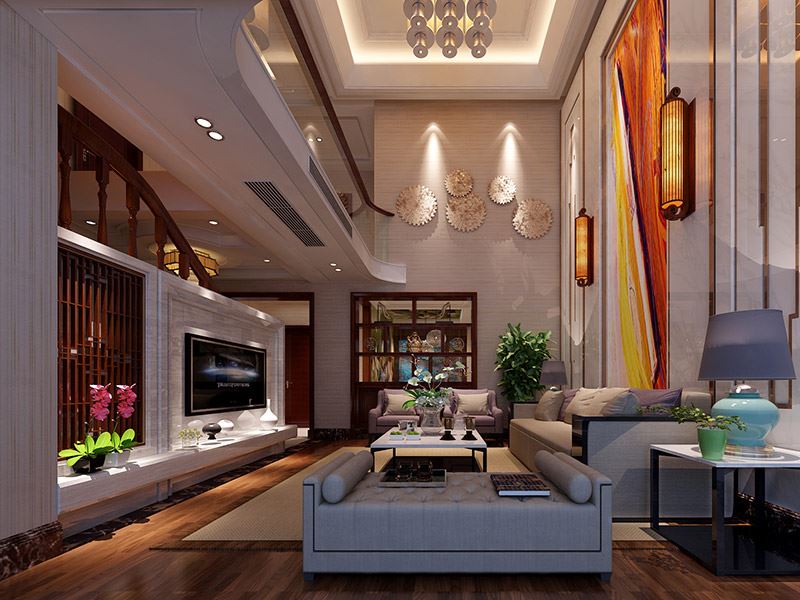 揭陽(yáng)市濱湖花園新中式風(fēng)格復(fù)式裝修案例