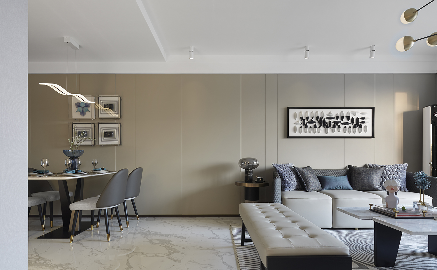 港式現代風格室內家裝案例效果圖-客餐廳 港式現代風格室內家裝案例效果圖-客餐廳