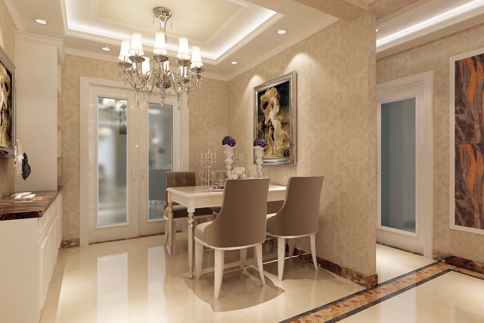 歐式輕奢風格室內(nèi)設計家裝案例-餐廳 歐式輕奢風格室內(nèi)設計家裝案例-餐廳
