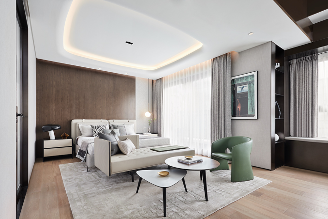 現(xiàn)代簡約風(fēng)格別墅室內(nèi)設(shè)計家裝案例-臥室 現(xiàn)代簡約風(fēng)格別墅室內(nèi)設(shè)計家裝案例-臥室