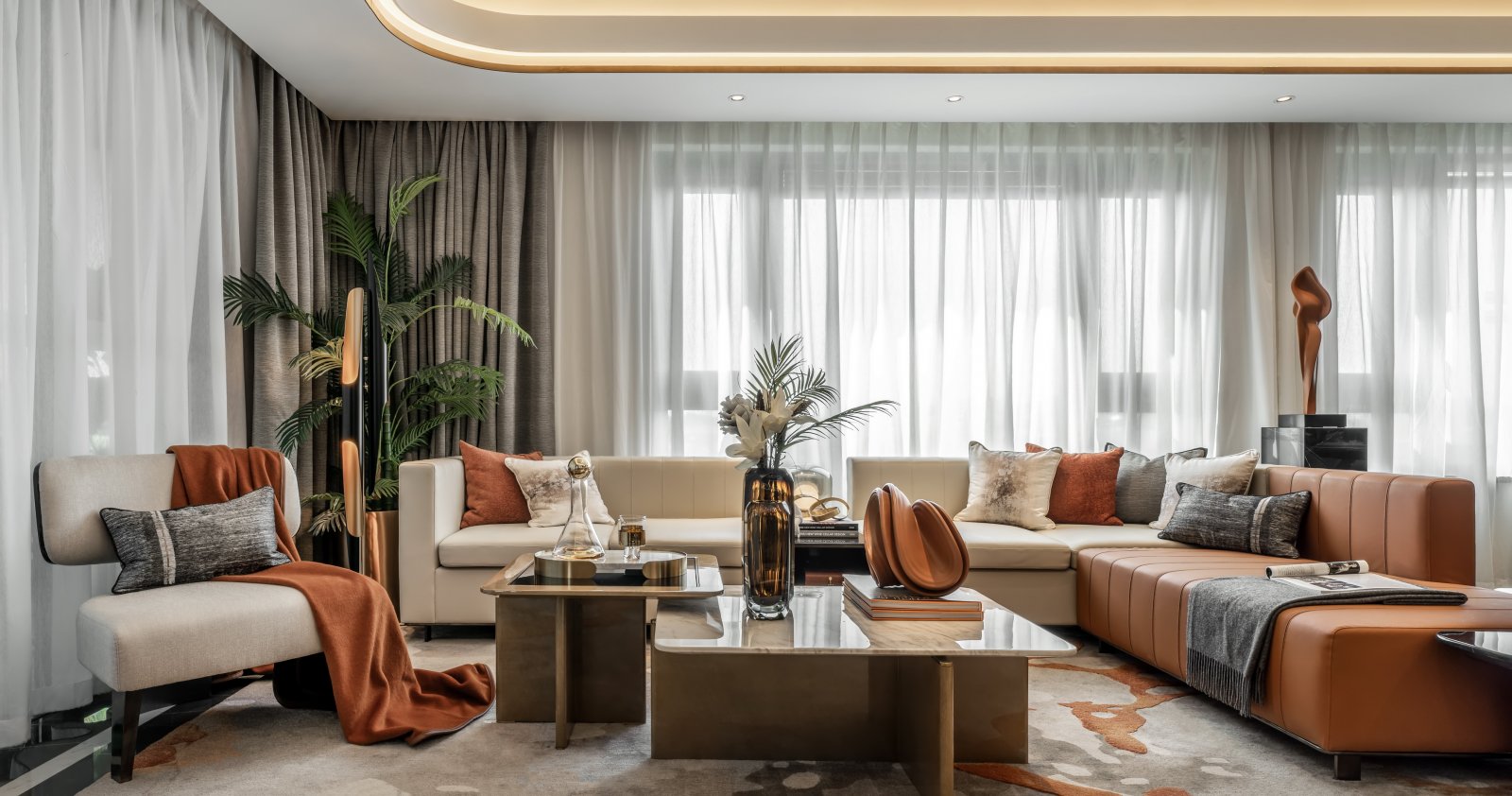 輕奢風格室內(nèi)設(shè)計家裝案例-客廳