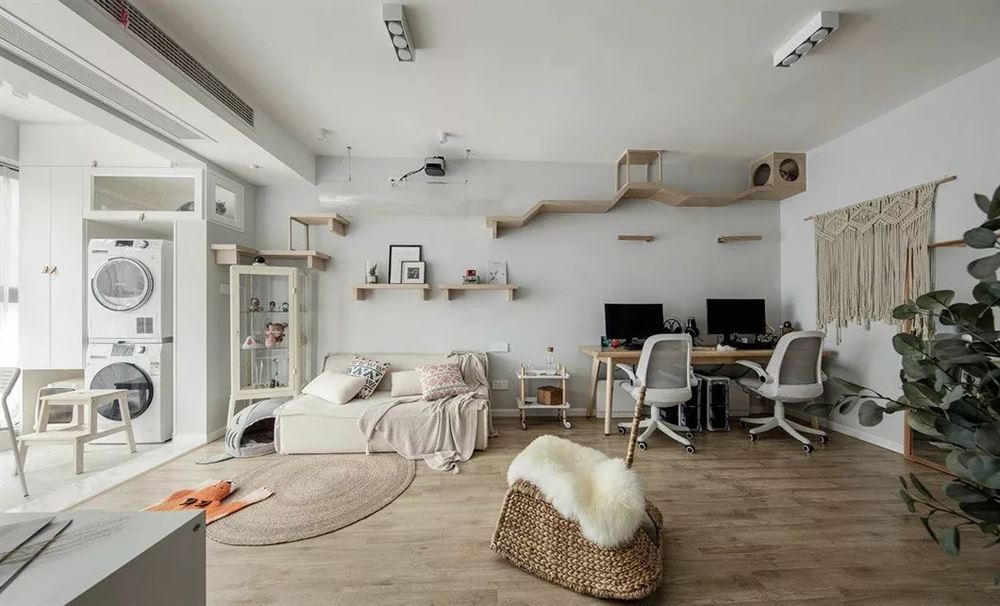 昭通市水田壩花田小區(qū)北歐風(fēng)格三居室裝修案例