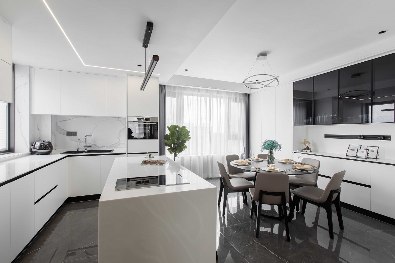 現(xiàn)代簡約風格室內(nèi)家裝案例效果圖-廚餐廳 現(xiàn)代簡約風格室內(nèi)家裝案例效果圖-廚餐廳