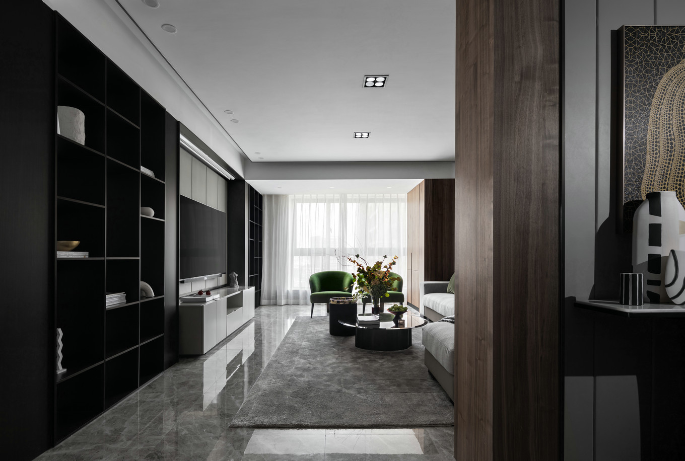 現(xiàn)代高級灰風格室內(nèi)家裝案例效果圖-玄關(guān)走廊 現(xiàn)代高級灰風格室內(nèi)家裝案例效果圖-玄關(guān)走廊