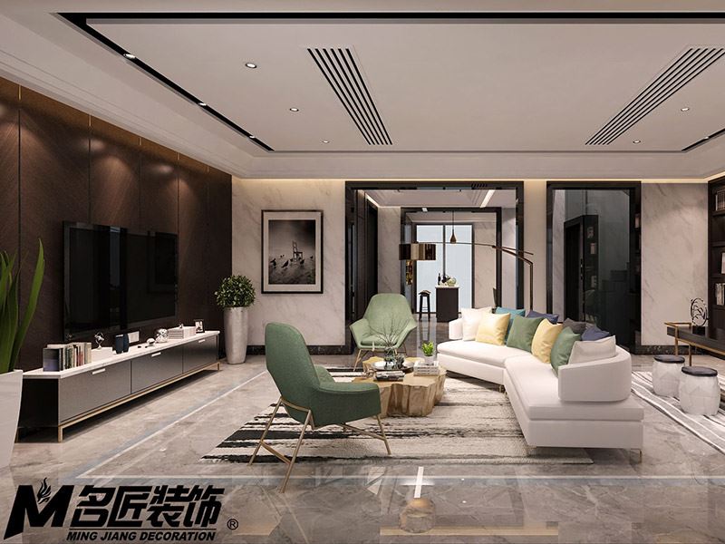 常州市招商花園城歐式風格別墅裝修案例