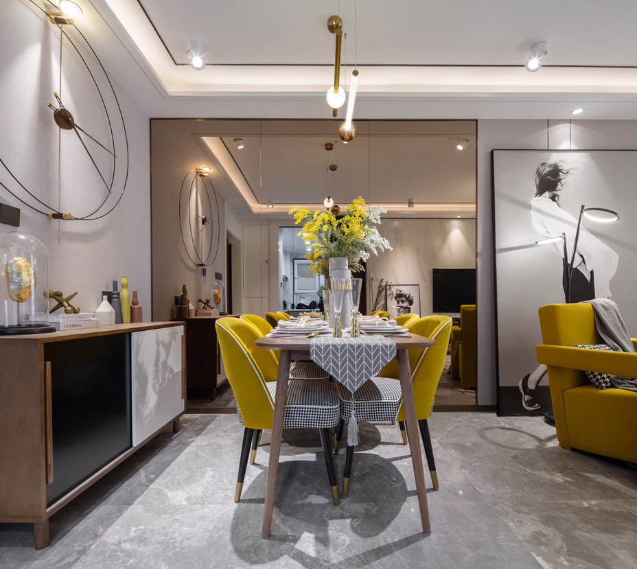 現(xiàn)代輕奢風(fēng)格室內(nèi)家裝案例效果圖-餐廳 現(xiàn)代輕奢風(fēng)格室內(nèi)家裝案例效果圖-餐廳