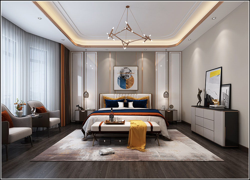 輕奢風(fēng)格別墅裝修效果圖-格林天成別墅400平米-臥室 輕奢風(fēng)格別墅裝修效果圖-格林天成別墅400平米-臥室