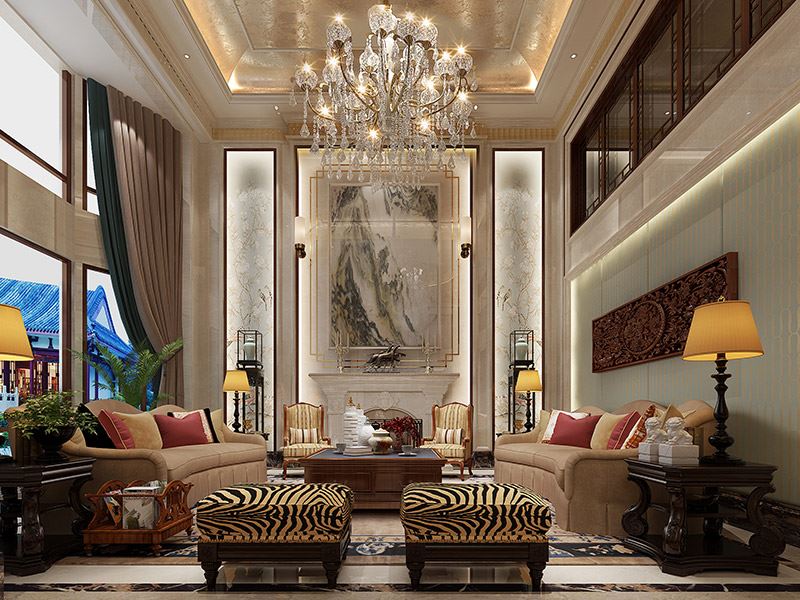 泰州市長(zhǎng)江首府新中式風(fēng)格別墅裝修案例