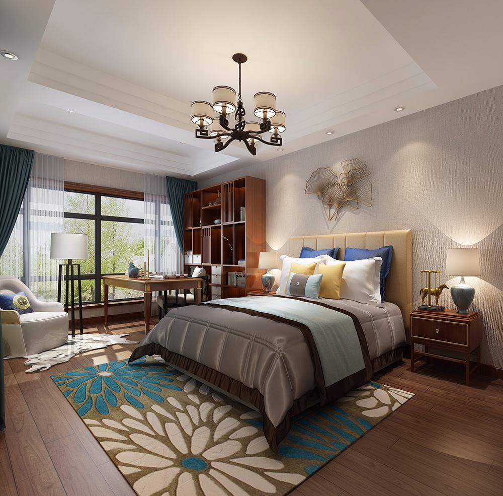 新中式風(fēng)格別墅裝修設(shè)計(jì)效果圖-力迅榕墅里別墅450平米-別墅主臥裝修設(shè)計(jì) 新中式風(fēng)格別墅裝修設(shè)計(jì)效果圖-力迅榕墅里別墅450平米-別墅主臥裝修設(shè)計(jì)