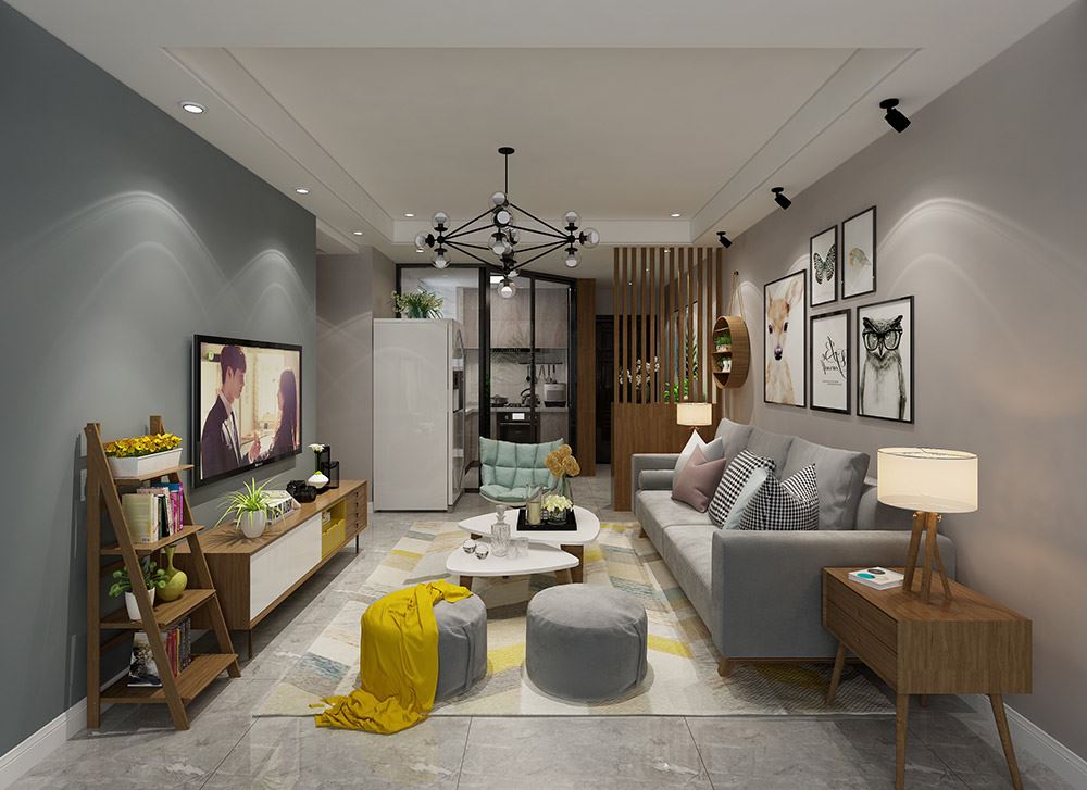 臺州市八一賓館邊北歐風(fēng)格二居室裝修案例