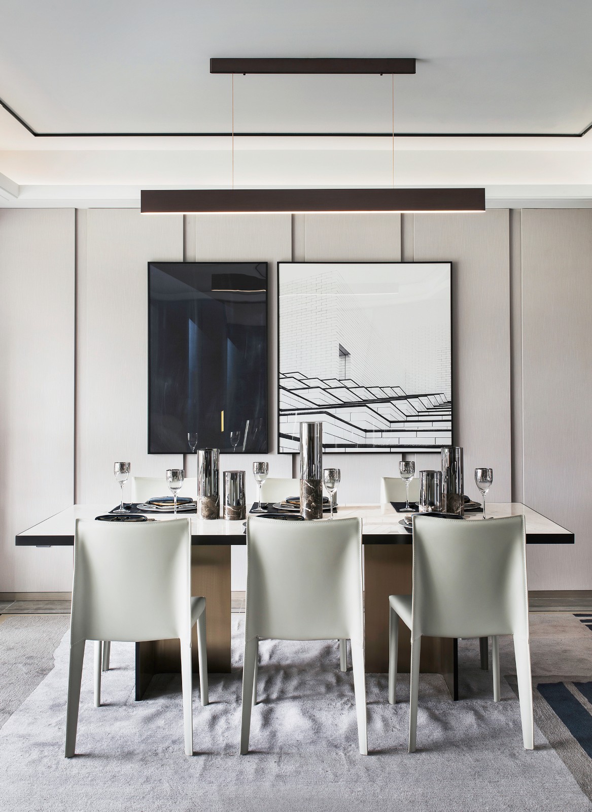 現(xiàn)代輕奢風(fēng)格室內(nèi)家裝案例效果圖-餐廳 現(xiàn)代輕奢風(fēng)格室內(nèi)家裝案例效果圖-餐廳