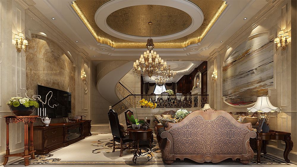 連云港市瀛洲·梧桐里美式風(fēng)格別墅裝修案例