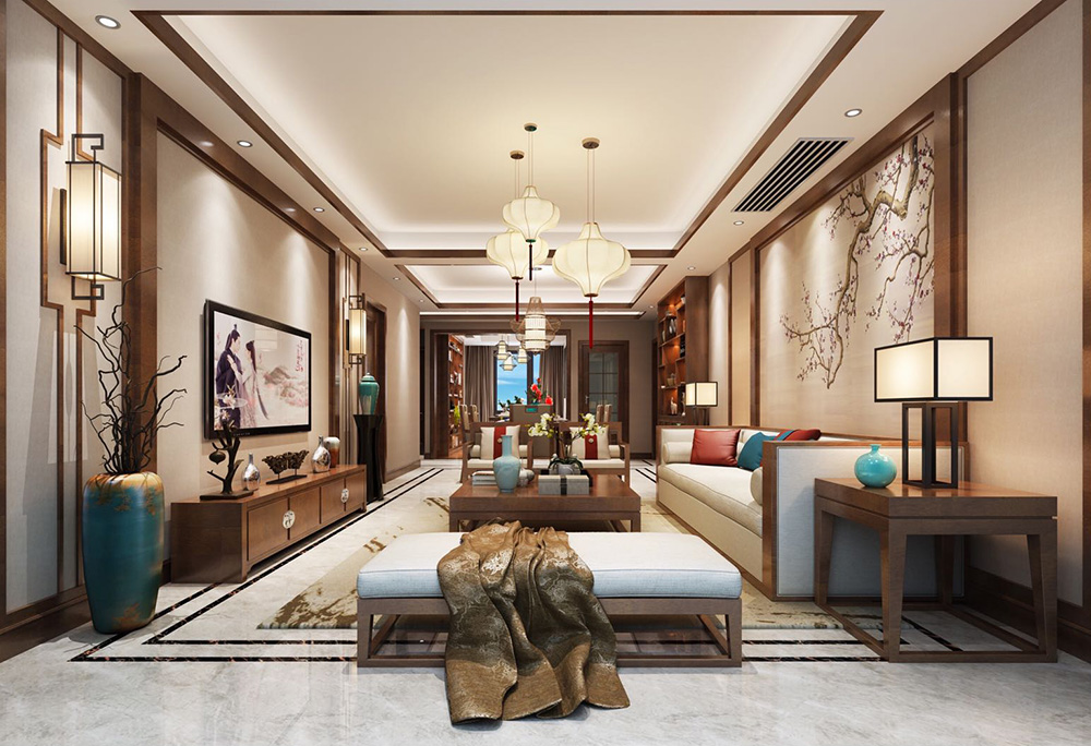 裝修公司新中式風格室內裝修效果圖-客廳 裝修公司新中式風格室內裝修效果圖-客廳