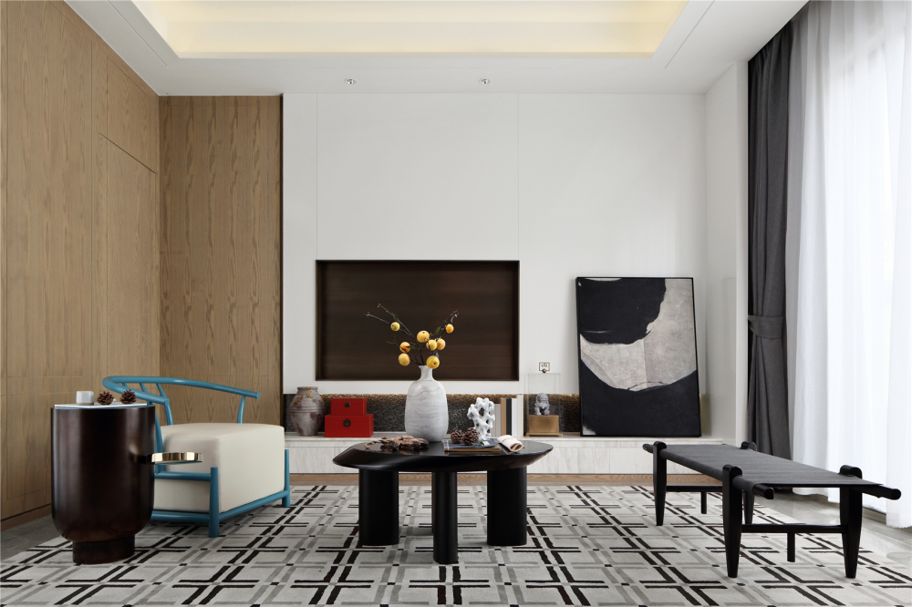 新中式風(fēng)格別墅家裝案例效果圖-客廳 新中式風(fēng)格別墅家裝案例效果圖-客廳