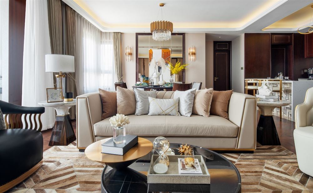 江門市鶴山十里方圓輕奢風(fēng)格三居室裝修案例