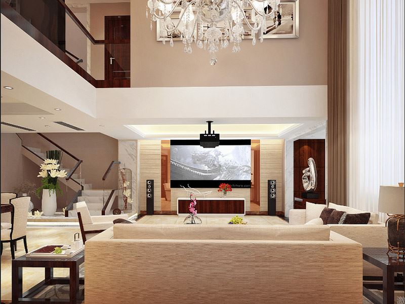 泰州市濱江國際現(xiàn)代風格別墅裝修案例