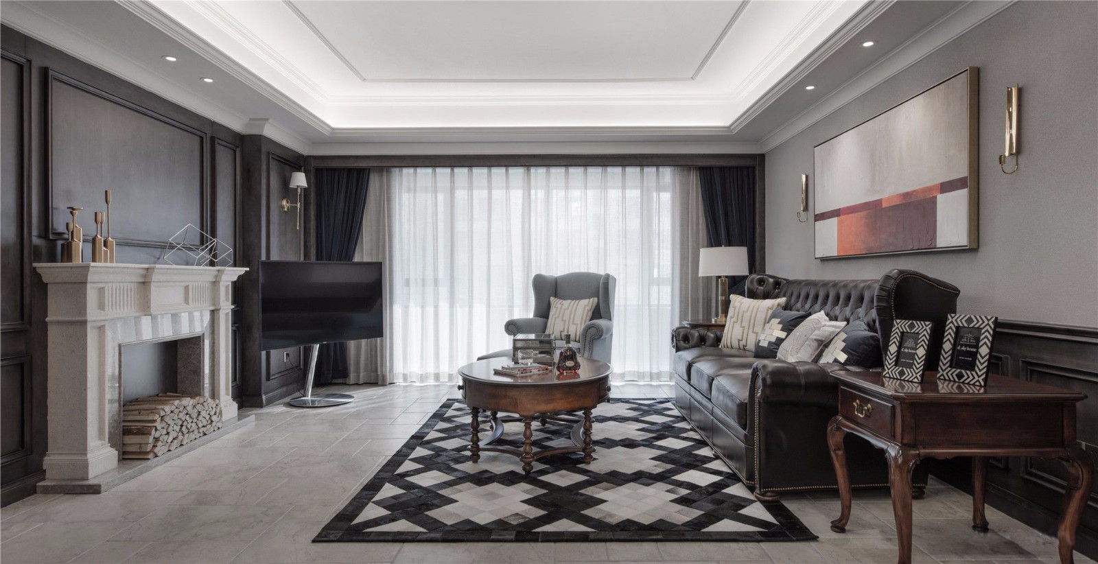 美式古典風(fēng)格家裝設(shè)計(jì)室內(nèi)裝修效果圖-客廳 美式古典風(fēng)格家裝設(shè)計(jì)室內(nèi)裝修效果圖-客廳