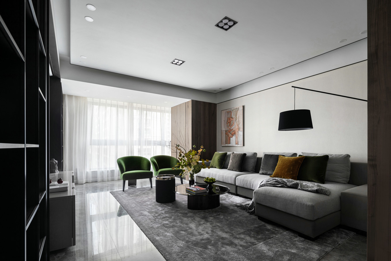 現(xiàn)代高級灰風格室內(nèi)家裝案例效果圖-客廳 現(xiàn)代高級灰風格室內(nèi)家裝案例效果圖-客廳