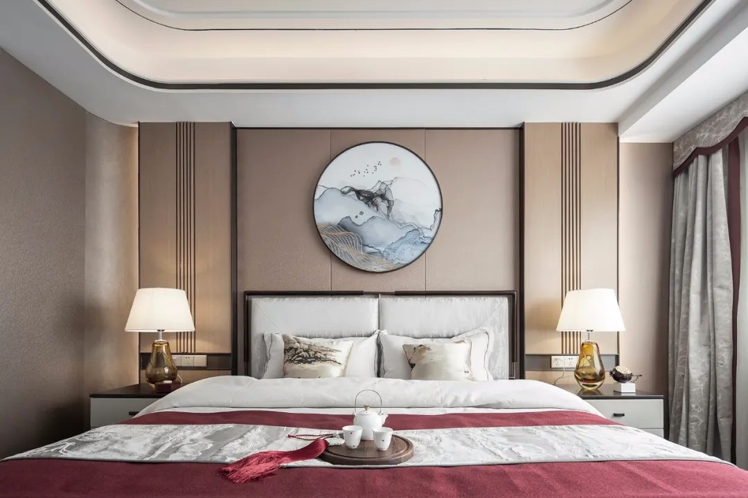 裝修案例新中式風(fēng)格室內(nèi)裝修效果圖-臥室 裝修案例新中式風(fēng)格室內(nèi)裝修效果圖-臥室