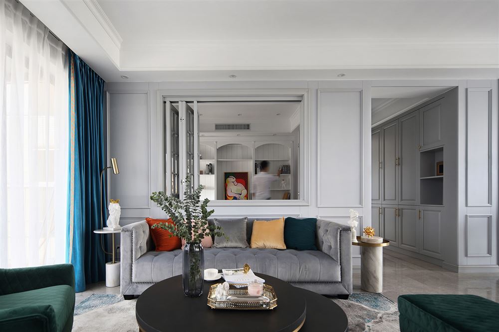 江門市融創(chuàng)御府美式風格三居室裝修案例