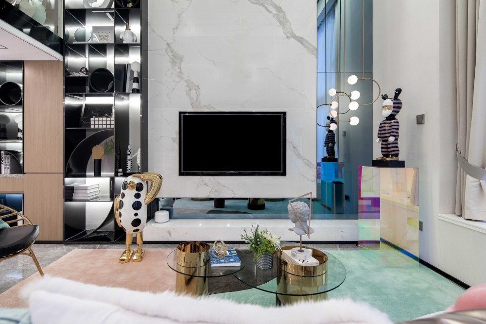 現(xiàn)代輕奢風格室內(nèi)家裝案例效果圖-客廳 現(xiàn)代輕奢風格室內(nèi)家裝案例效果圖-客廳